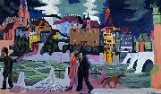 Ernst Ludwig Kirchner View of Basel and the Rhine oil on canvas